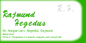 rajmund hegedus business card